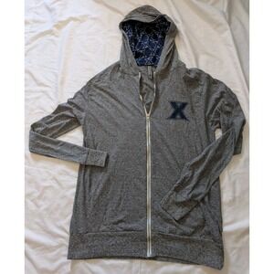Blue Generation Women's Medium Xavier University Gray Logo Full-Zip Sweatshirt